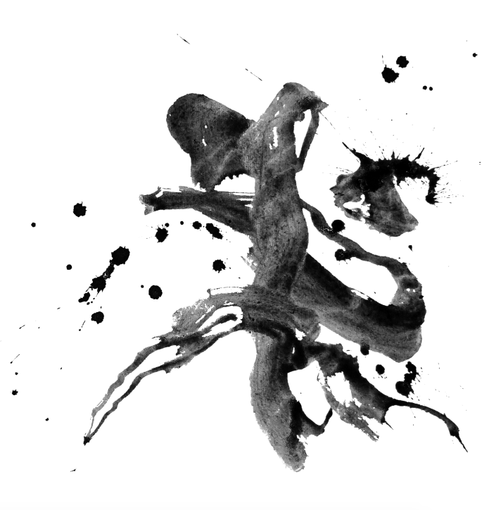 Sumi-e ink splatter