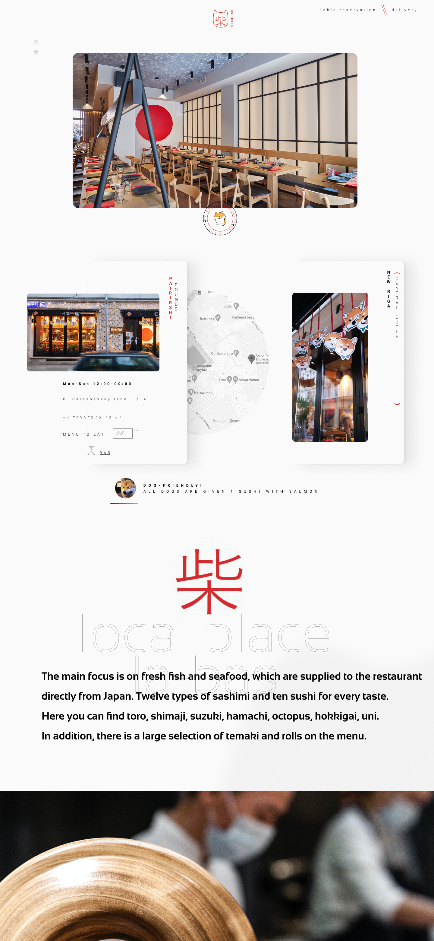 Restaurant homepage mockup